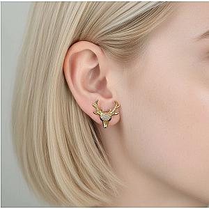 Everwild* Deer Stud Earrings in Rose Gold
