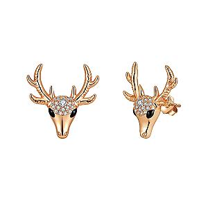 Everwild* Deer Stud Earrings in Rose Gold