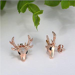 Everwild* Deer Stud Earrings in Rose Gold