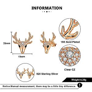 Everwild* Deer Stud Earrings in Rose Gold