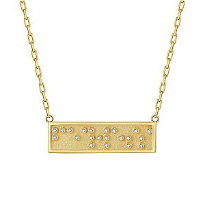 Touchstone Fine FEARLESS Mini-Bar Necklace Gold & Diamonds