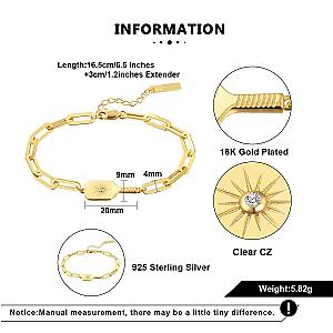 Pickleball Played On Paddle Charm Link Bracelet Gold