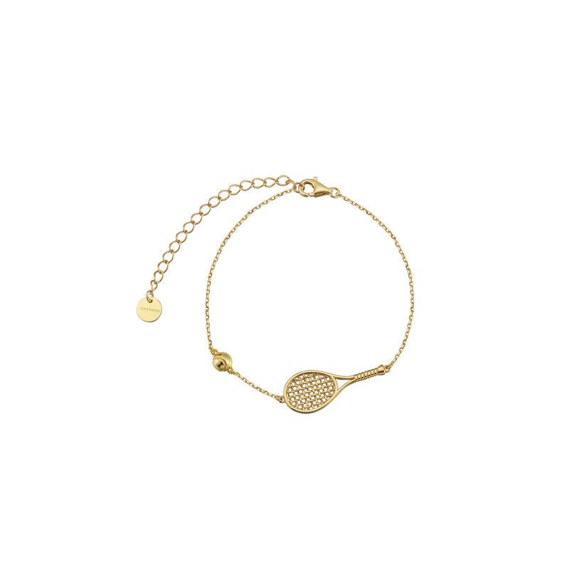LoveMatch Tennis Ace Racquet Bracelet Gold