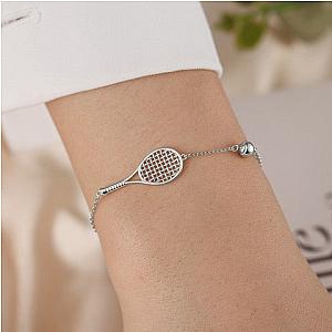 LoveMatch Tennis Ace Racquet Bracelet Silver