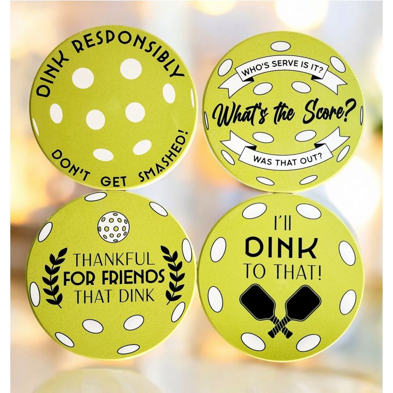 Pickleball Coaster Set A