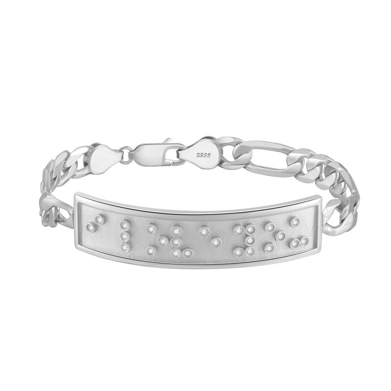Touchstone* I Love You ID Link Bracelet in Silver