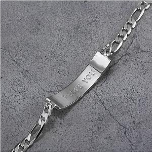Touchstone* I Love You ID Link Bracelet in Silver