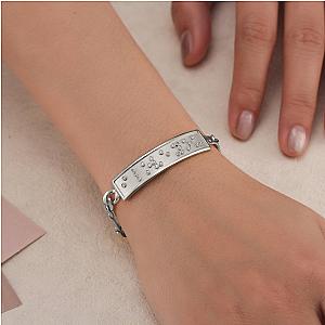 Touchstone* I Love You ID Link Bracelet in Silver