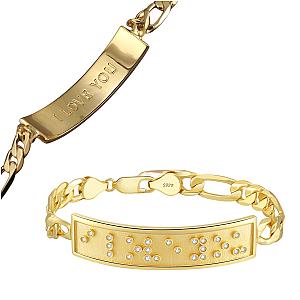 Touchstone* I Love You ID Link Bracelet in Gold