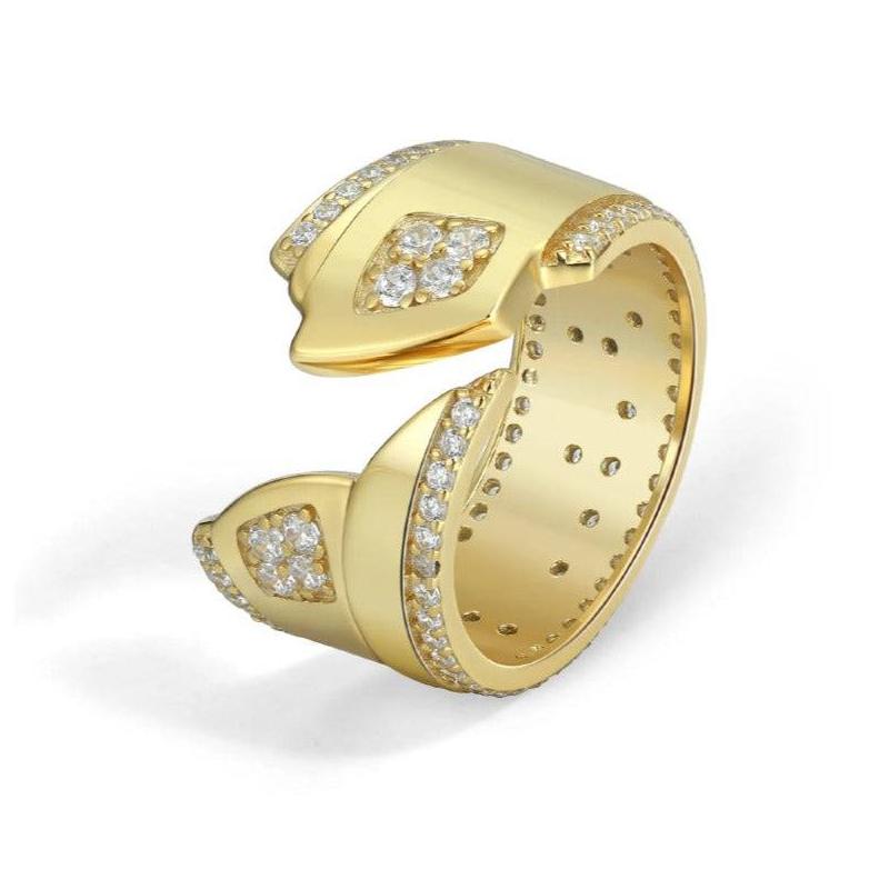 Touchstone* Badass Gold Open Flex Ring