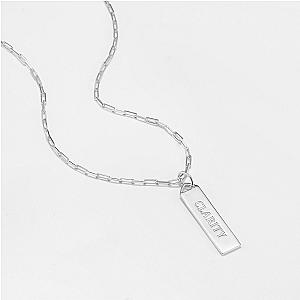 Touchstone* Clarity Bar Necklace Silver