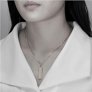 Touchstone* Clarity Bar Necklace Silver