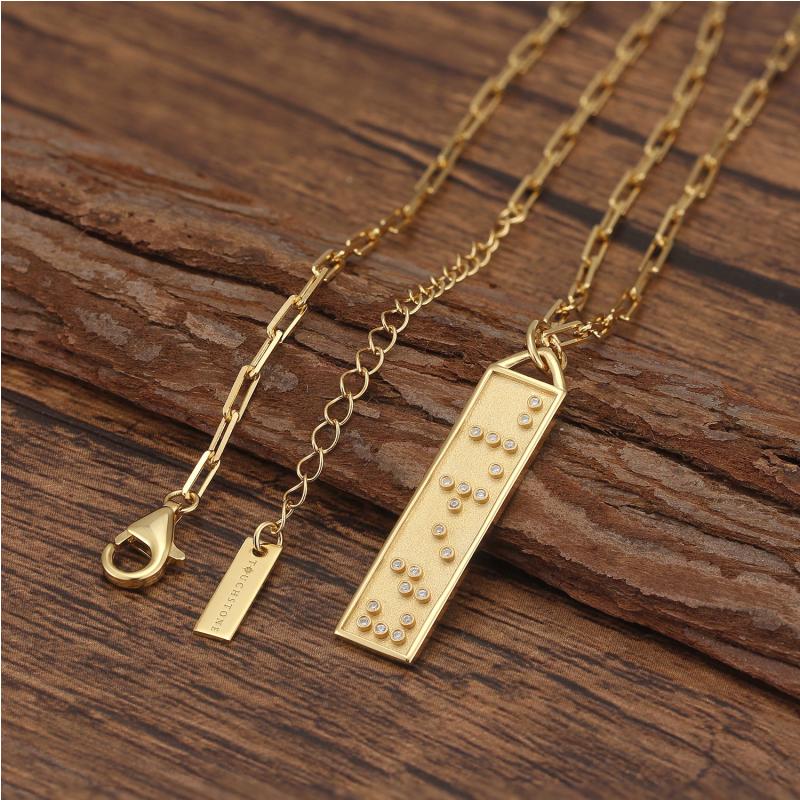 Touchstone* Clarity Bar Necklace Gold