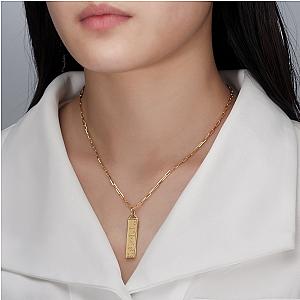 Touchstone* Clarity Bar Necklace Gold
