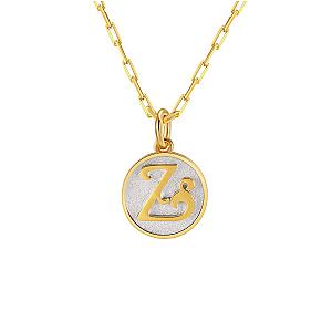 Dainty Fancy Initial Pendant Necklace A-Z