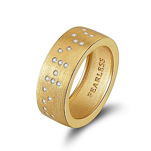 Touchstone Fearless Band Ring Brushed Gold