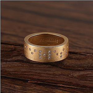 Touchstone Fearless Band Ring Brushed Gold