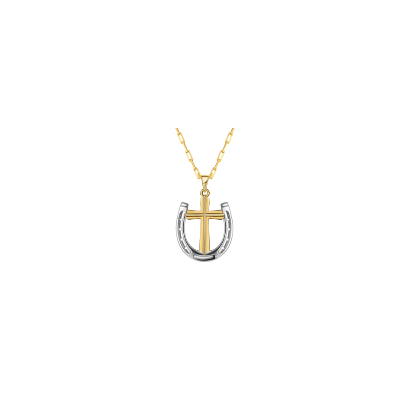 Saints Rider's Prayer Mini G/S Necklace Gold Clip Chain
