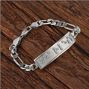 Touchstone* Fearless ID Link Bracelet in Silver