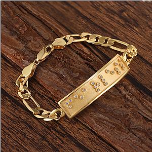Touchstone* Fearless ID Link Bracelet in Gold