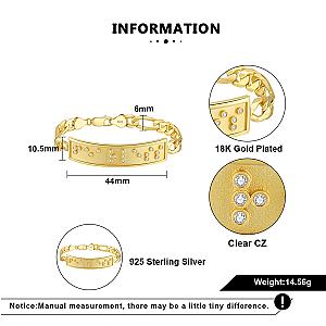 Touchstone* Fearless ID Link Bracelet in Gold