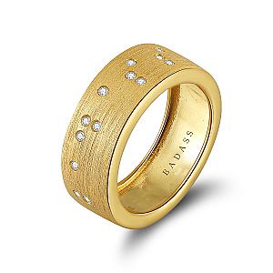 Touchstone Badass Band Ring Brushed Gold