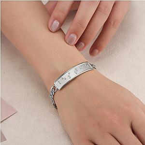 Touchstone* Bestie ID Link Bracelet in Silver