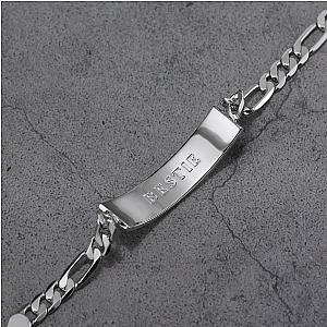 Touchstone* Bestie ID Link Bracelet in Silver