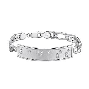 Touchstone* Badass ID Link Bracelet in Silver