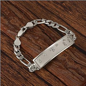 Touchstone* Badass ID Link Bracelet in Silver