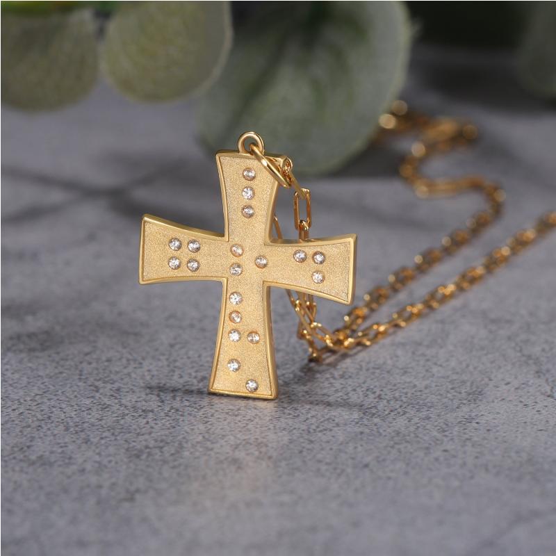 Touchstone* Cross God/Love Necklace Gold