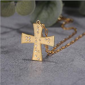Touchstone* Cross God/Love Necklace Gold