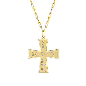 Touchstone* Cross God/Love Necklace Gold