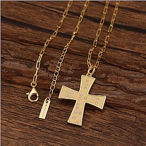 Touchstone* Cross God/Love Necklace Gold