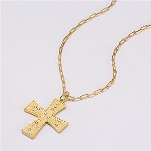 Touchstone* Cross God/Love Necklace Gold