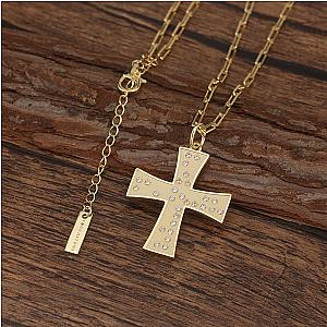 Touchstone* Cross Faith/Family Necklace Gold