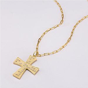 Touchstone* Cross Faith/Family Necklace Gold