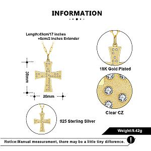 Touchstone* Cross Faith/Family Necklace Gold