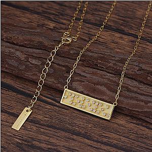 Touchstone I Love You Mini-Bar Necklace Gold