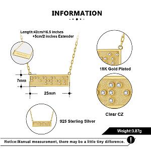 Touchstone Fearless Mini-Bar Necklace Gold