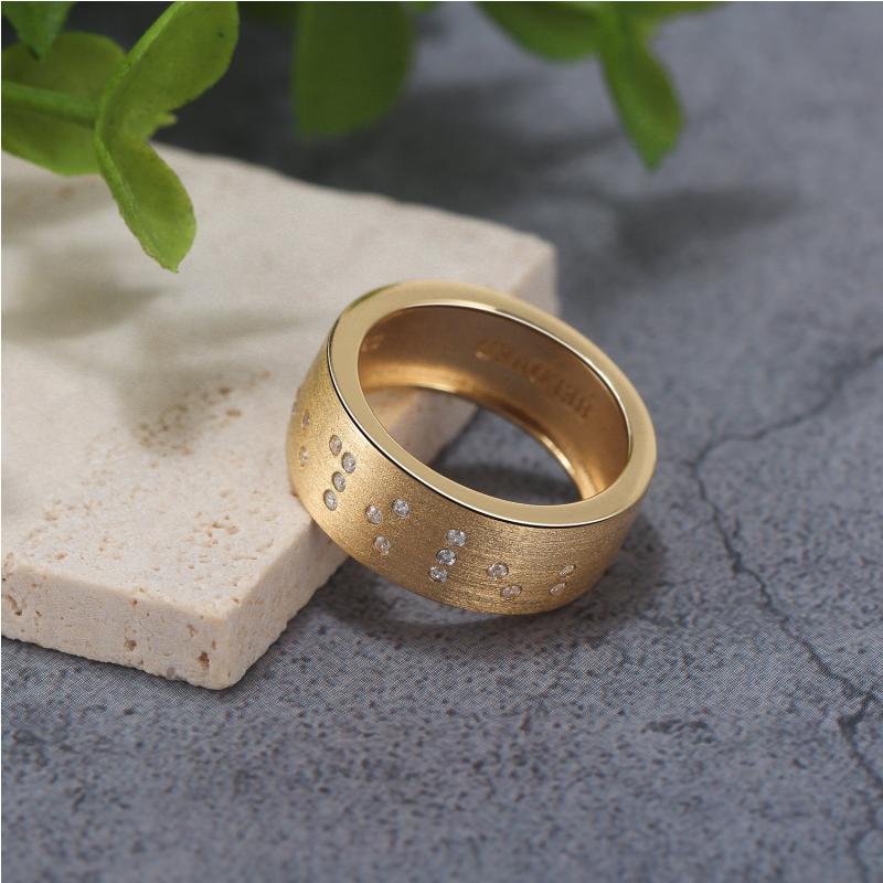 Touchstone Beloved Band Ring Brushed Gold