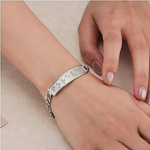 Touchstone* Forever ID Link Bracelet in Silver