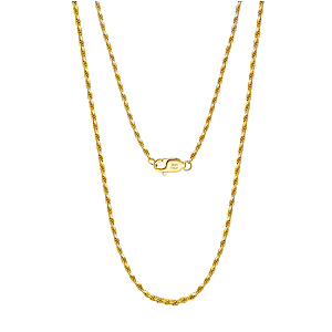 YOUnique Diamond Cut Rope Chain Gold