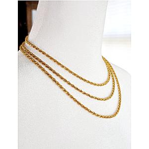 YOUnique Diamond Cut Rope Chain Gold