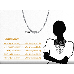 YOUnique Diamond Cut Rope Chain Gold