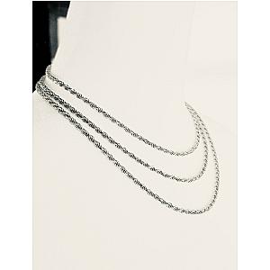 YOUnique Diamond Cut Rope Chain Silver
