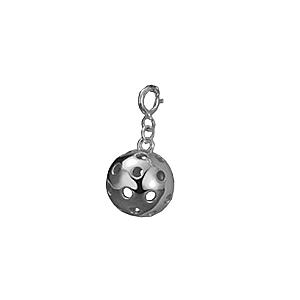 Pickleball Ball Clip-on Charm Silver