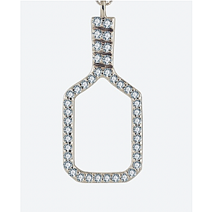 Pickleball Paddle Bling Clip-on Charm Silver
