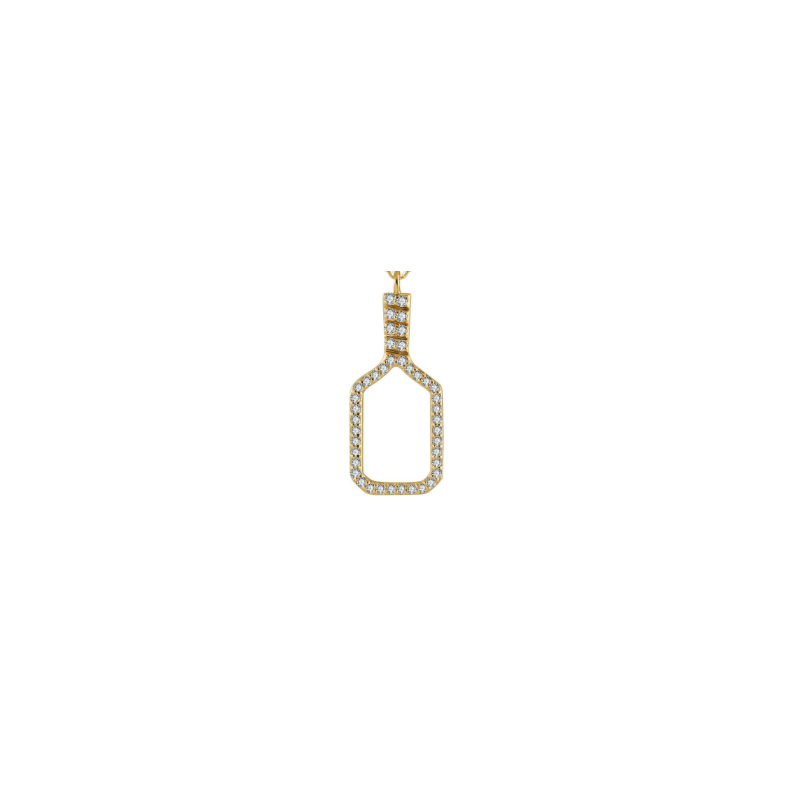 Pickleball Paddle Bling Clip-on Charm Gold