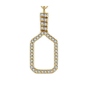 Pickleball Paddle Bling Clip-on Charm Gold